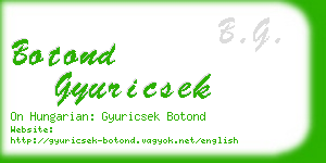 botond gyuricsek business card